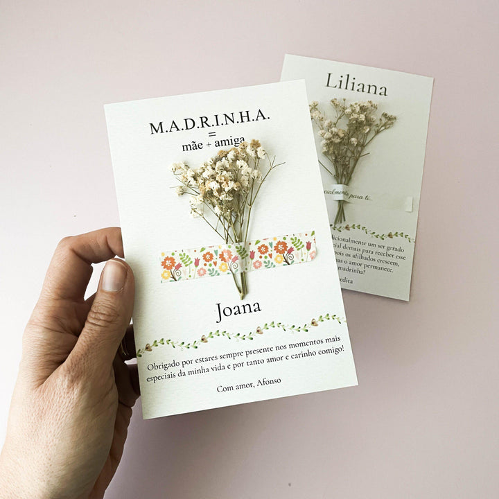 Cartão Postal de Amor Florido | Presente Madrinha