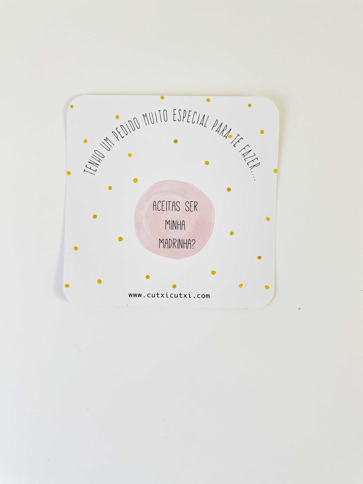 Convite raspadinha madrinha coração rosa modelo 10 cutxi