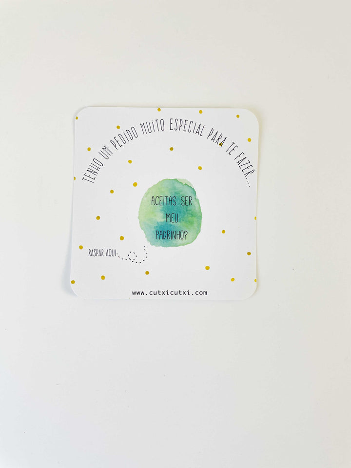 Convite raspadinha padrinhos verde modelo 3 cutxi