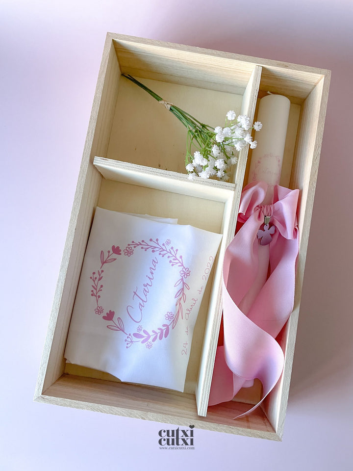 Caixa Batizado tema O Principezinho para Vela Toalha e Concha