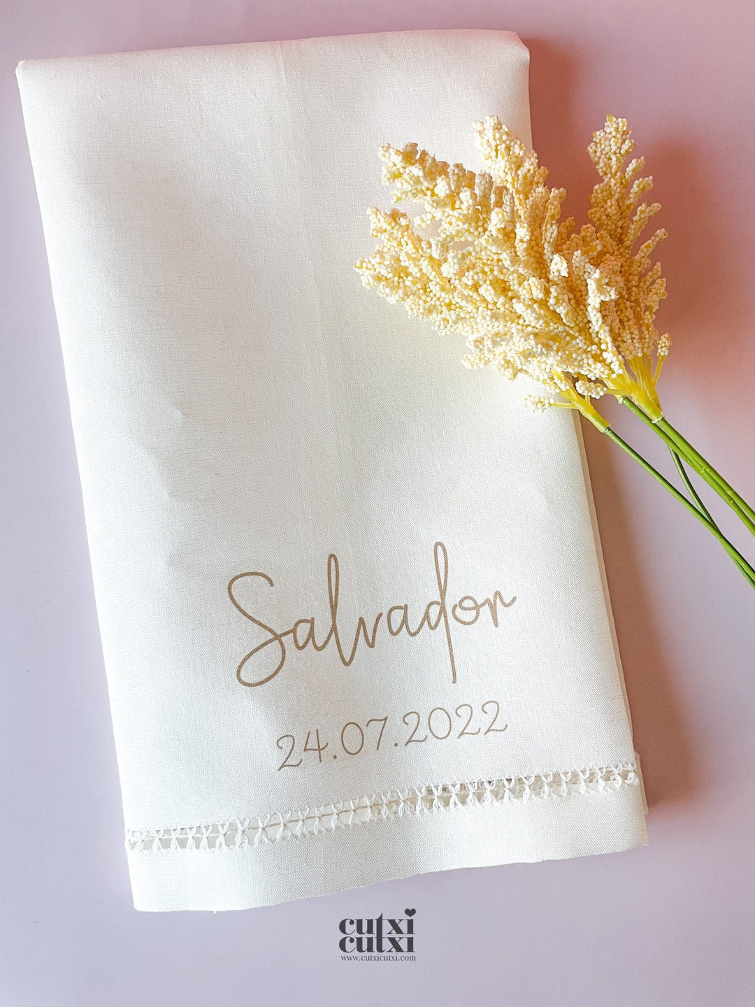 Toalha Batizado de LINHO com AJUR