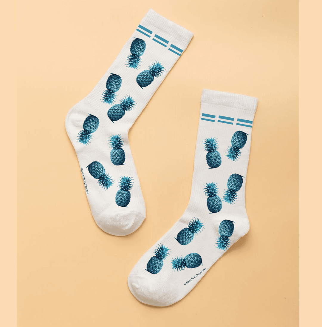 Meias Ananás Azul – O Amor Corre Contigo! 💙🍍🏃♀️💘
