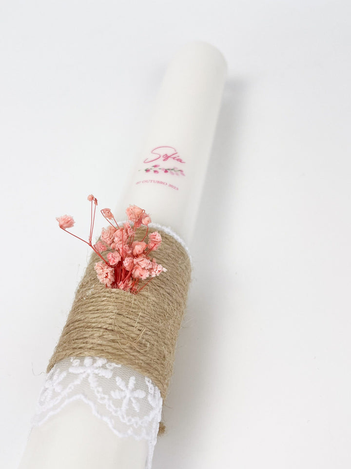 Vela Batismo modelo Sofia