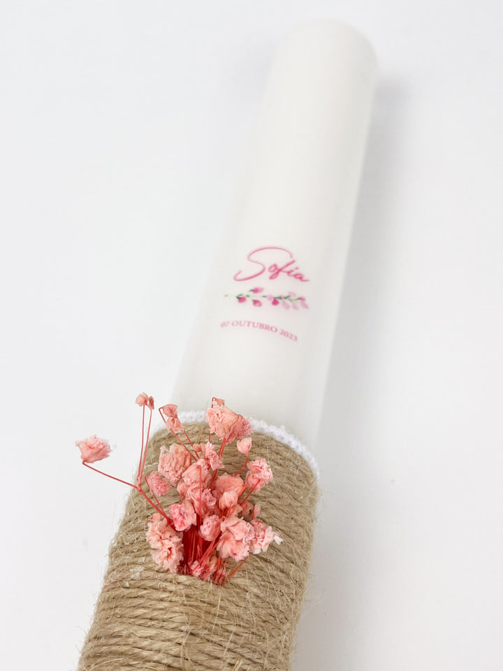 Vela Batismo modelo Sofia