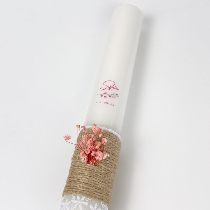 Vela Batismo modelo Sofia