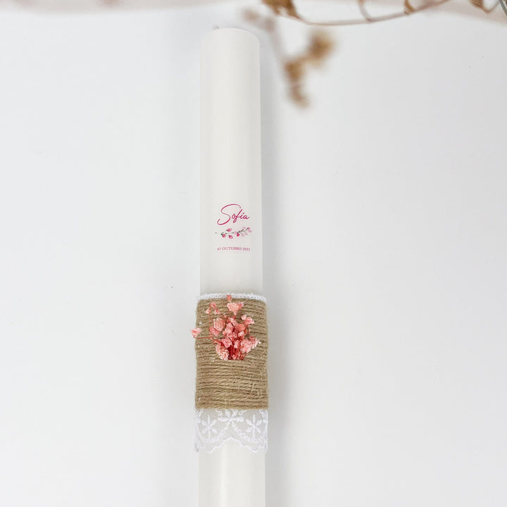 Vela Batismo modelo Sofia