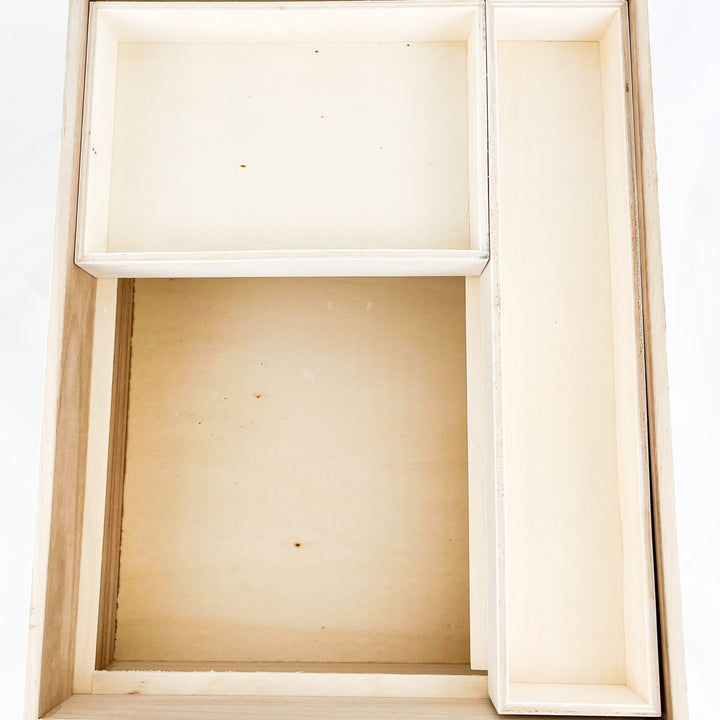 Caixa Batizado Pintada à mão GLAMOUR para Vela Concha Toalha e Roupa - grande