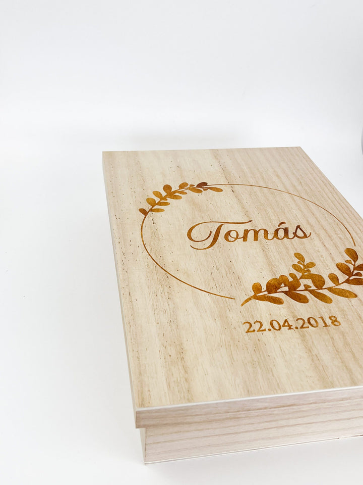 Caixa Batizado NATURE PREMIUM para vela toalha e concha