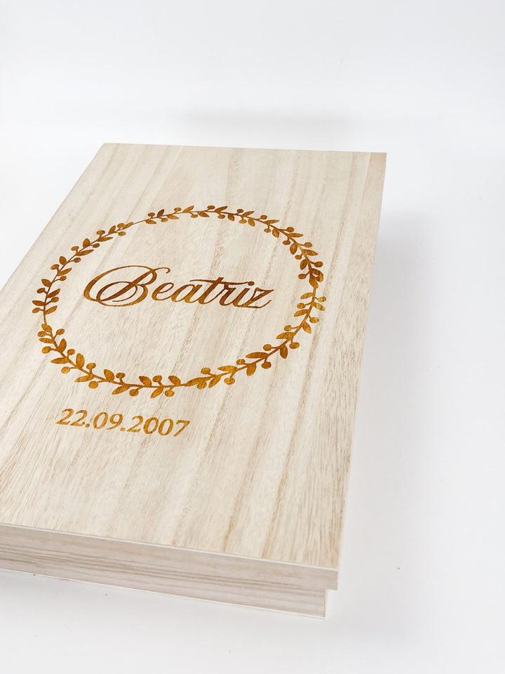 Caixa Batizado NATURE PREMIUM para vela toalha e concha