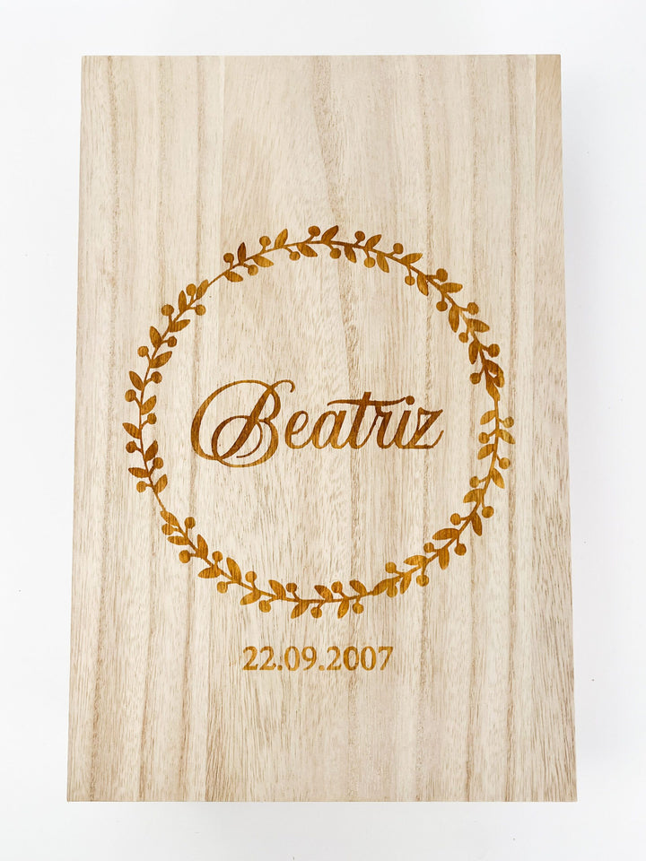 Caixa Batizado NATURE PREMIUM para vela toalha e concha