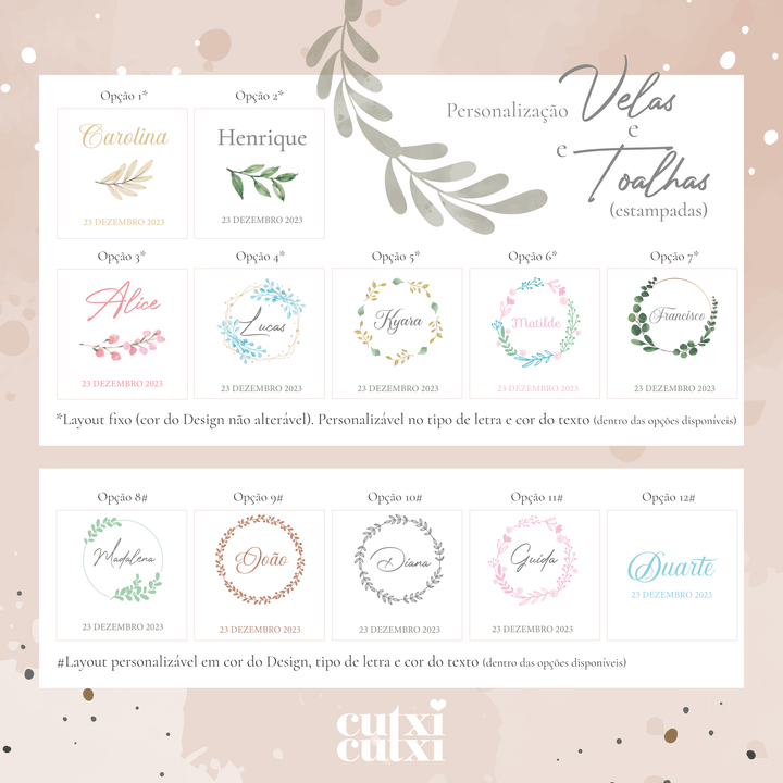 Conjunto de Batizado com Vela, Toalha e Caixa Rosa - Coleção Rosa Natura 🌿🎀