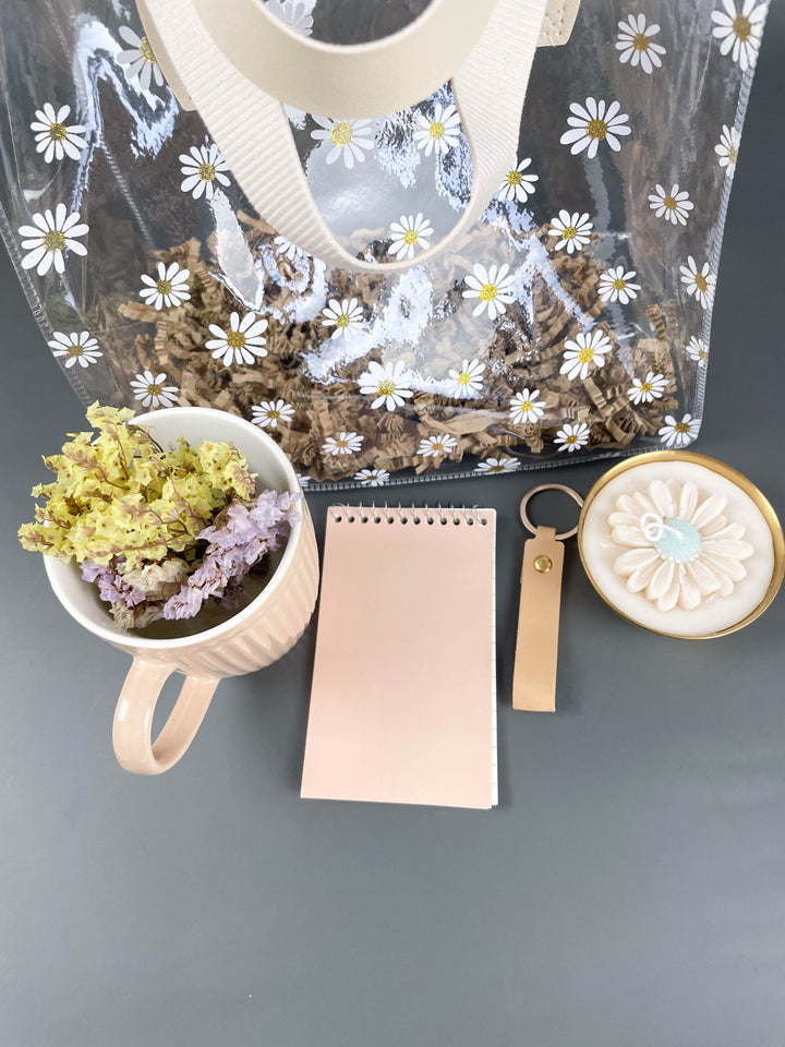 Conjunto Saco Margaridas pintadas em Tons de Bege | Presente Madrinha