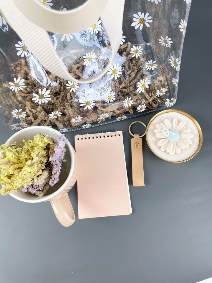 Conjunto Saco Margaridas pintadas em Tons de Bege | Presente Madrinha