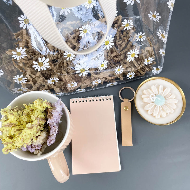 Conjunto Saco Margaridas pintadas em Tons de Bege | Presente Madrinha