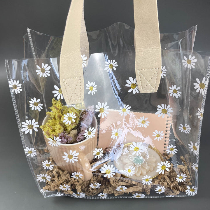 Conjunto Saco Margaridas pintadas em Tons de Bege | Presente Madrinha