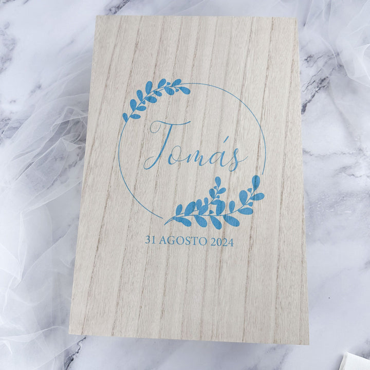 Caixa Batizado DELUX NATURE para vela toalha e concha