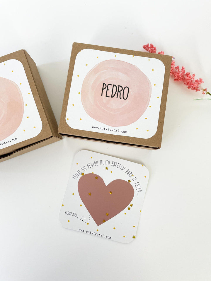 Anúncio em Raspadinha com Caixa - Aguarela Rosa