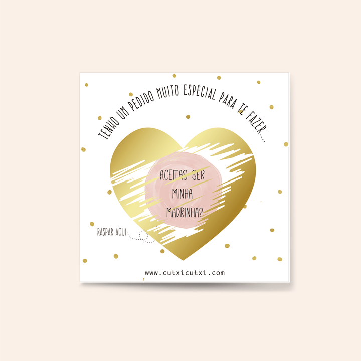 Convite com Raspadinha Aguarela Rosa