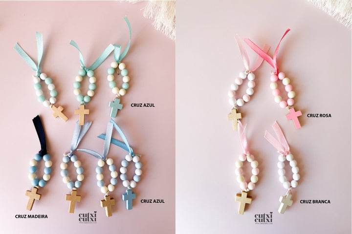 Mini Terço Dezena em Latinha - Lembrança para Batizado