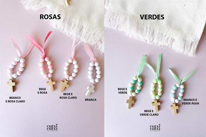 Mini Terço Dezena em Latinha - Lembrança para Batizado