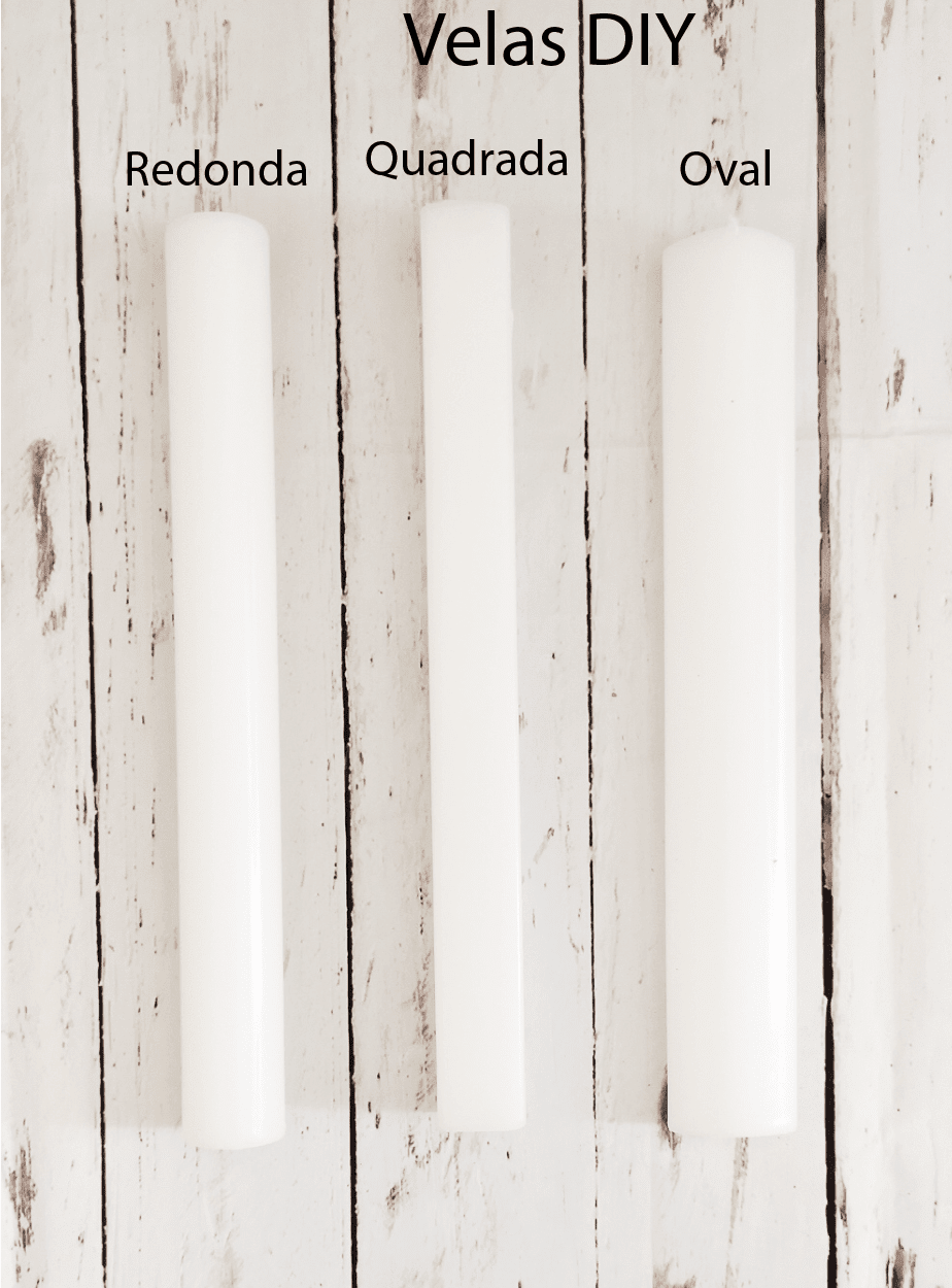 Vela de Batismo cilíndrica, quadrada ou oval - Do it Yourself