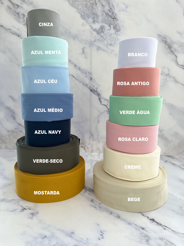 Conjunto Batizado DELUXE NATURE com Vela Concha Toalha e Caixa Grande - Gorgurão