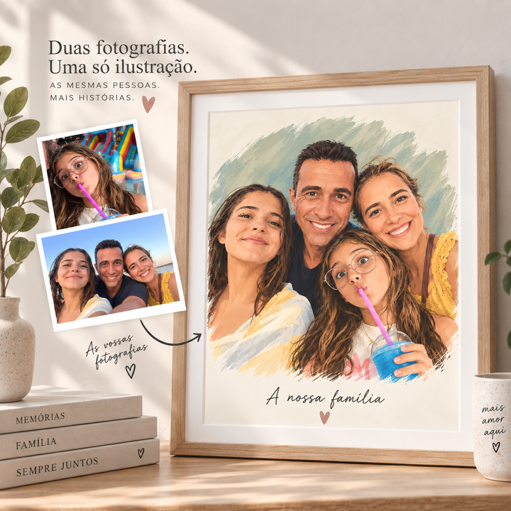 Retrato de Família Ilustrado Personalizado