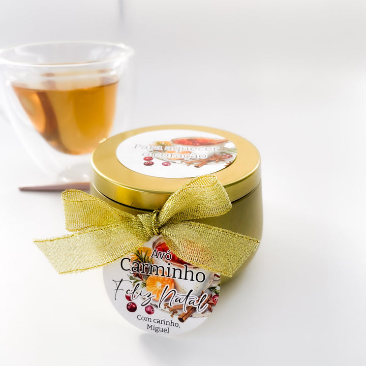 Lata de Chá Personalizada - Para Aquecer o Coração