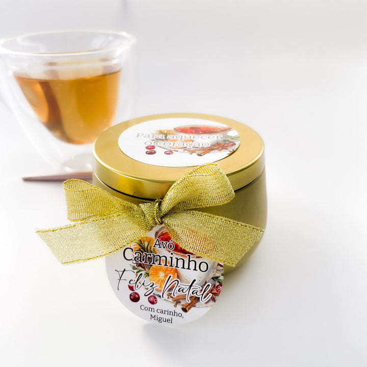Lata de Chá Personalizada - Para Aquecer o Coração