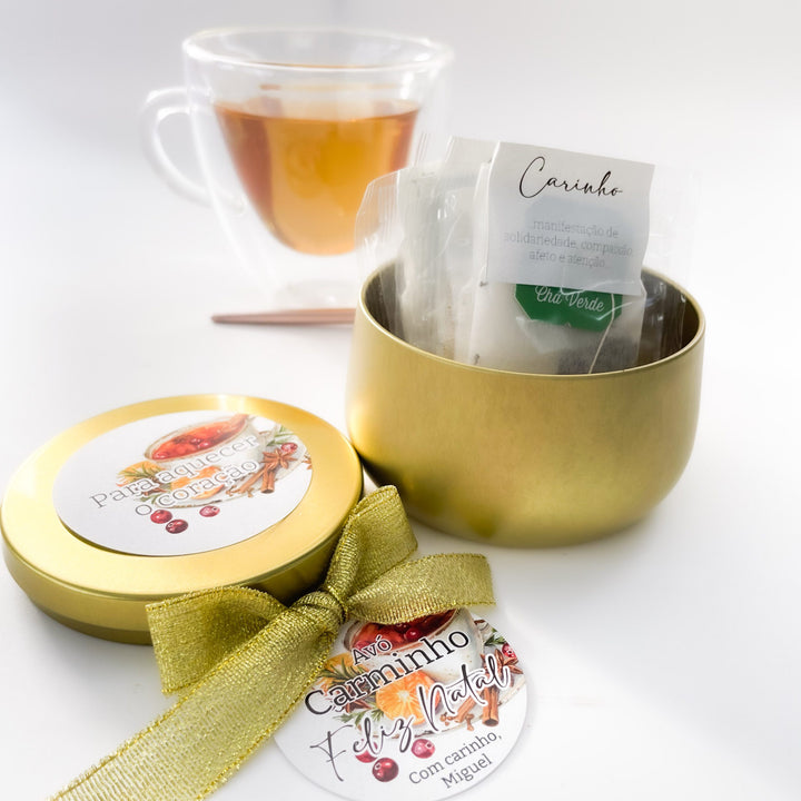 Lata de Chá Personalizada - Para Aquecer o Coração