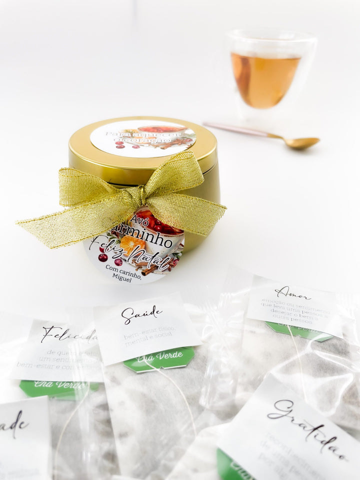 Lata de Chá Personalizada - Para Aquecer o Coração