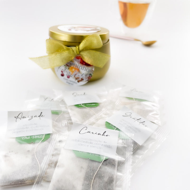 Lata de Chá Personalizada - Para Aquecer o Coração