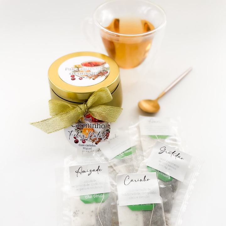 Lata de Chá Personalizada - Para Aquecer o Coração