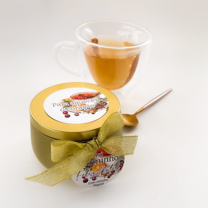 Lata de Chá Personalizada - Para Aquecer o Coração