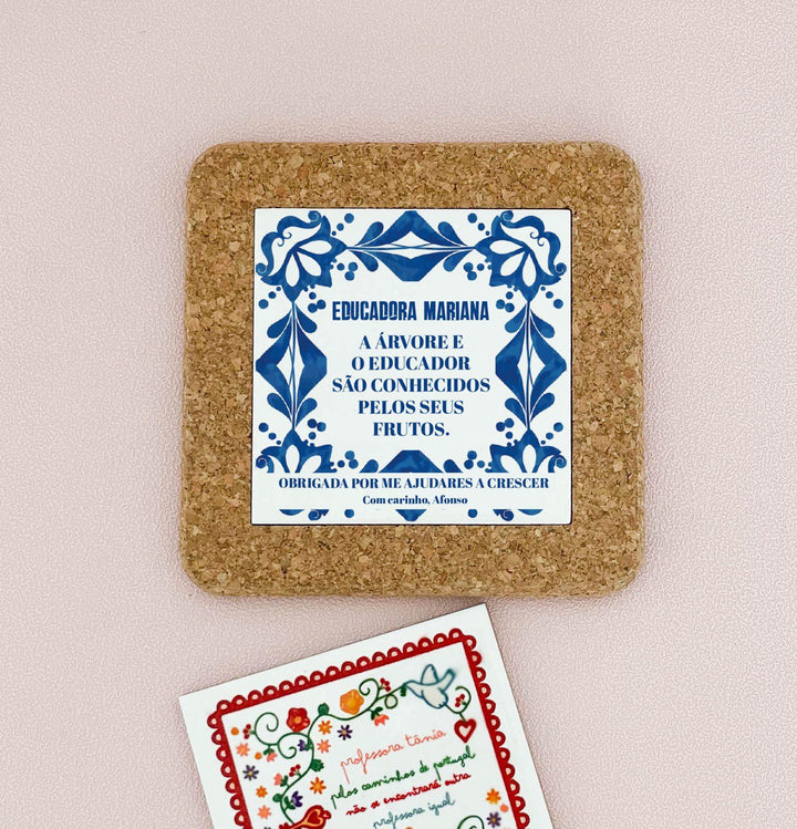 Azulejo com mensagem personalizada (Presente para Docentes, Educadoras, Auxiliares)