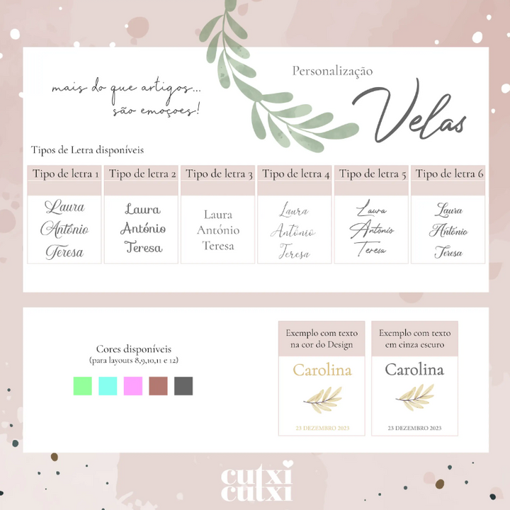 Caixa Batizado DELUX NATURE para vela