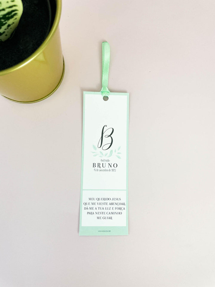 Marcador de Livro Monograma - Lembrança para Batizado