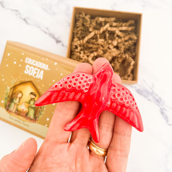 Andorinha de cerâmica de Natal | Presente de Natal Especial