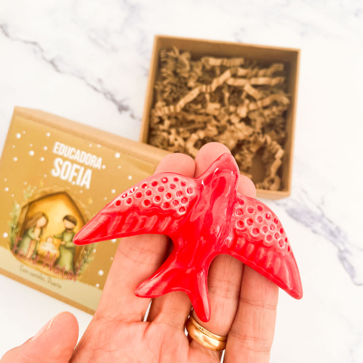 Andorinha de cerâmica de Natal | Presente de Natal Especial