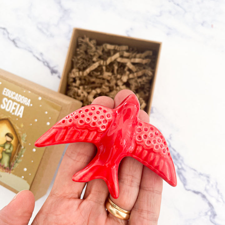 Andorinha de cerâmica de Natal | Presente de Natal Especial