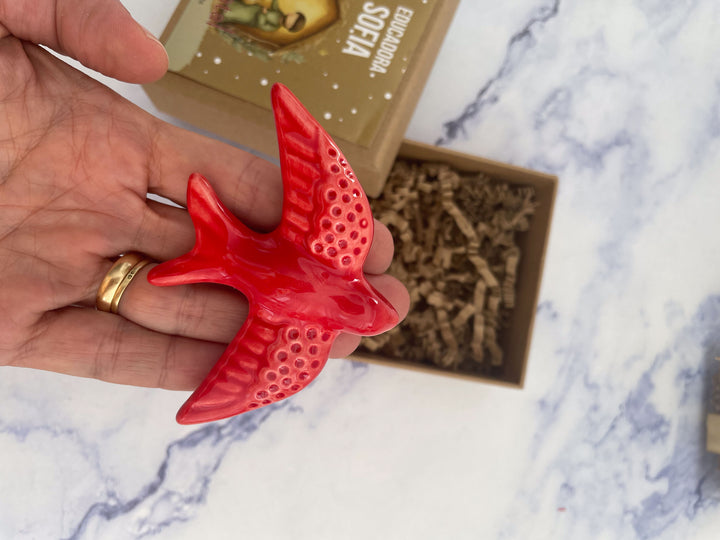 Andorinha de cerâmica de Natal | Presente de Natal Especial