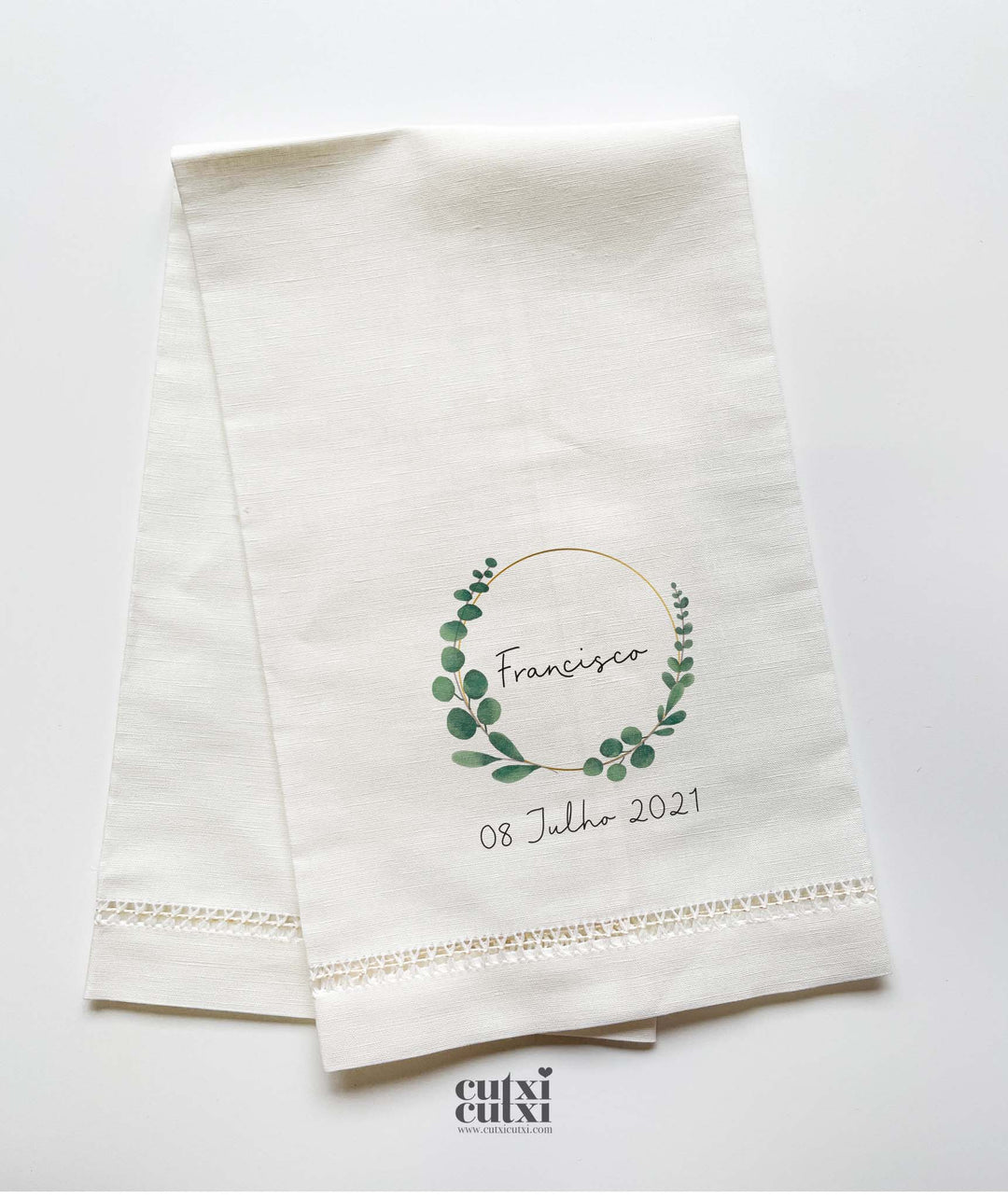 Toalha Batizado de LINHO com AJUR