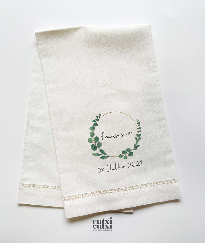 Toalha Batizado de LINHO com AJUR