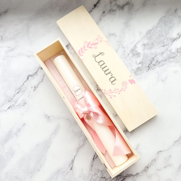 Caixa Batizado DELUX NATURE para vela