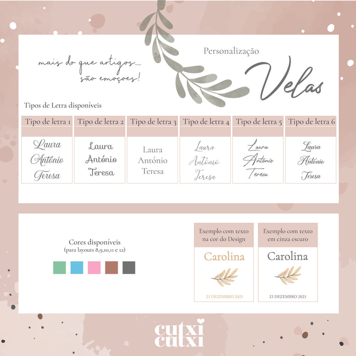 Vela Batizado coleção POEMA