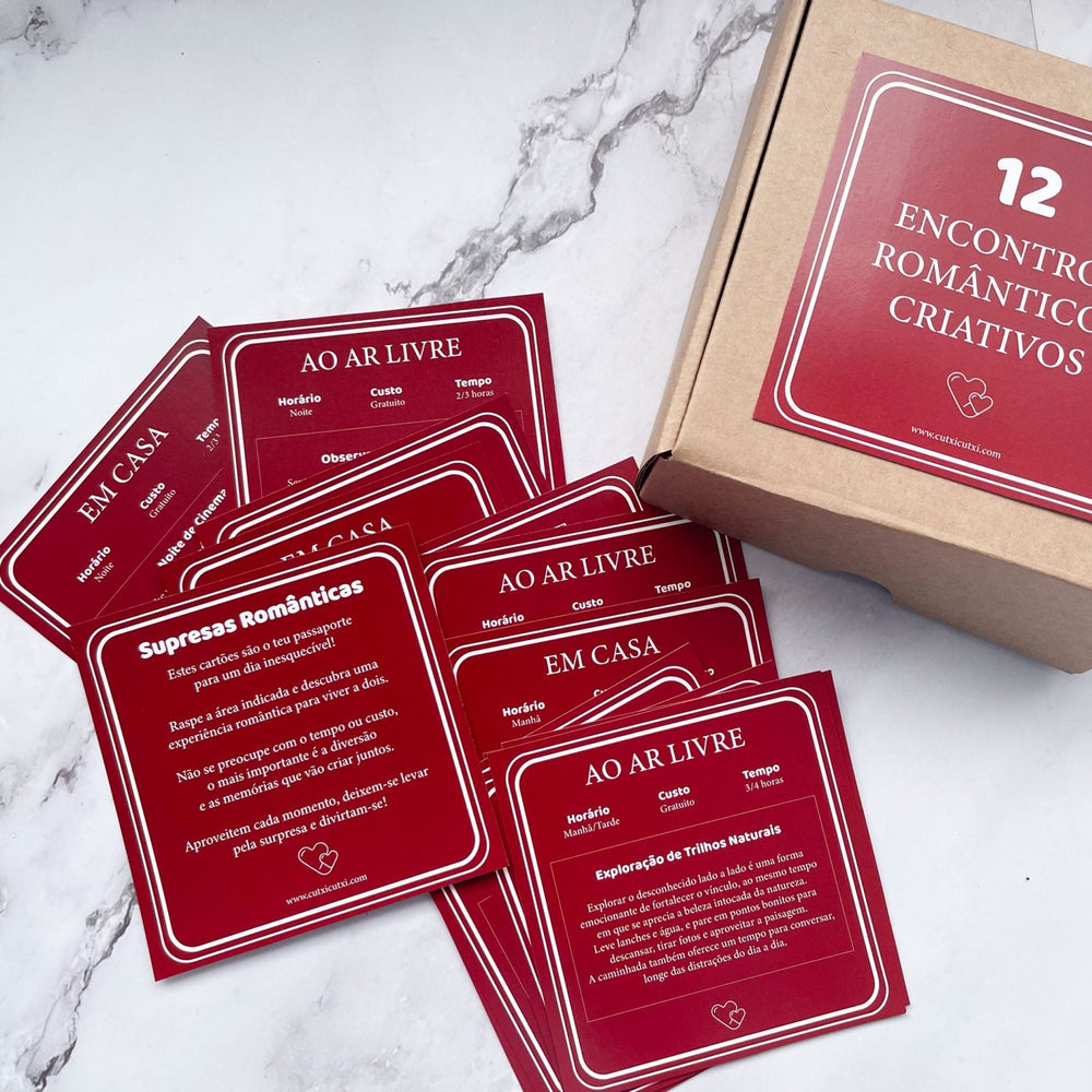 12 Encontros Românticos Criativos | Raspadinhas do Amor | Namorados - Cutxi Cutxi - Presentes Personalizados