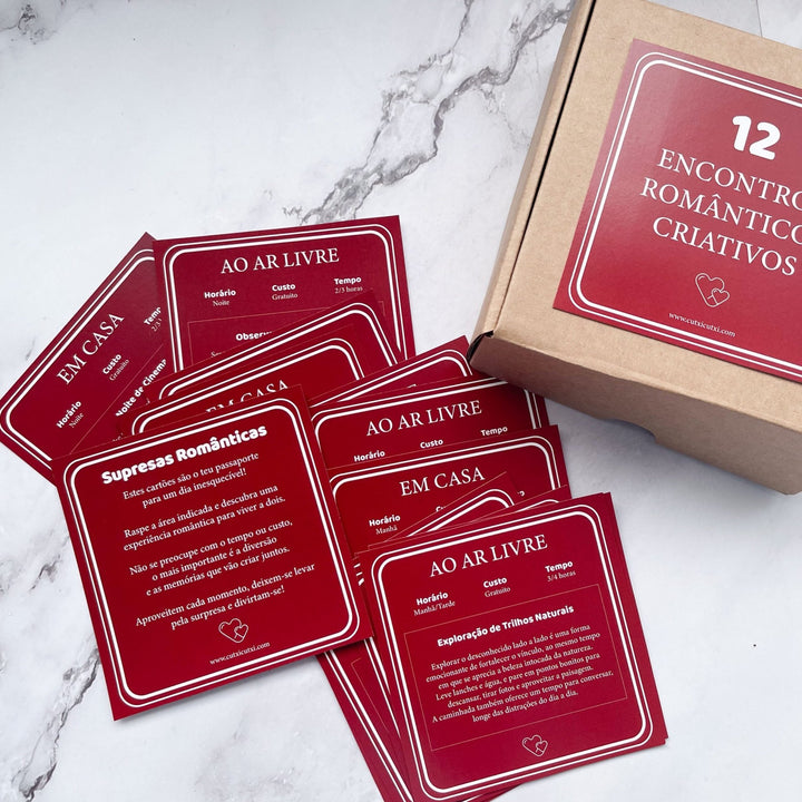 12 Encontros Românticos Criativos | Raspadinhas do Amor | Namorados - Cutxi Cutxi - Presentes Personalizados