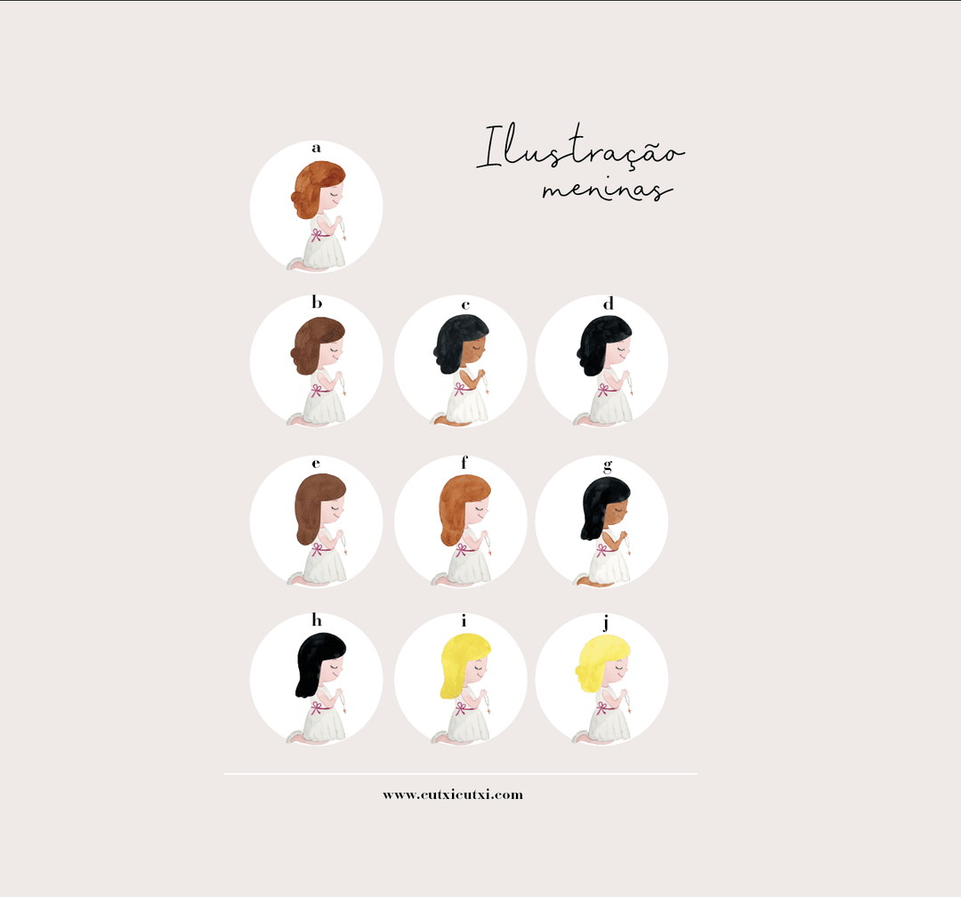 Vela Santinhos Ilustrada - Lembrança Batizado