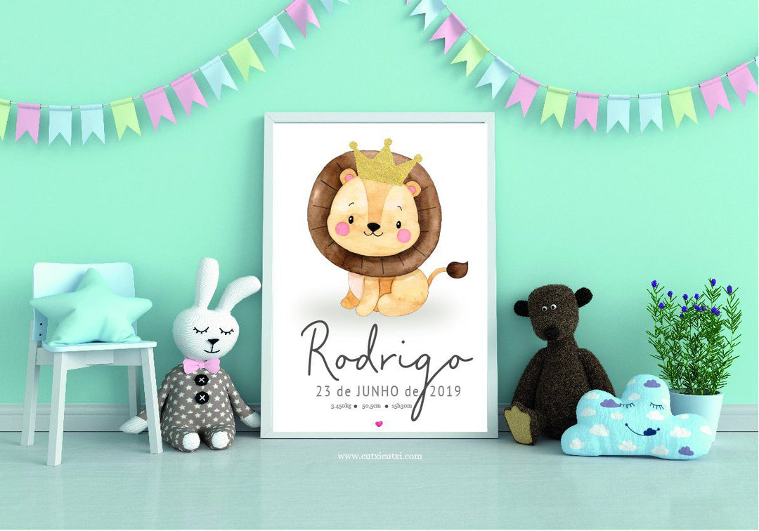 Quadro Nascimento Animal Fofinho