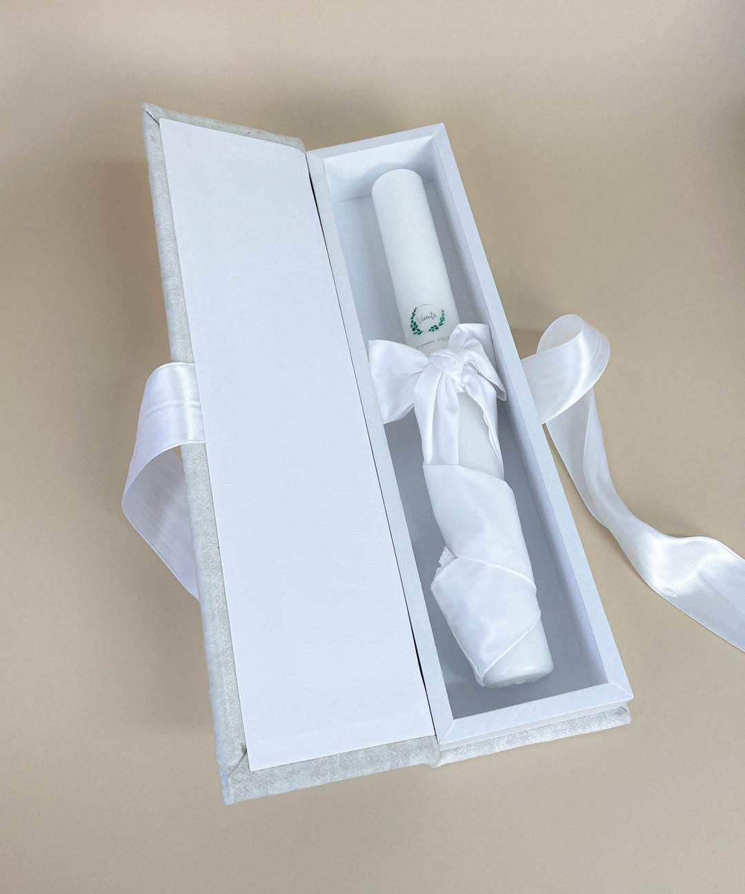 Caixa Batizado VELUDO PREMIUM para Vela
